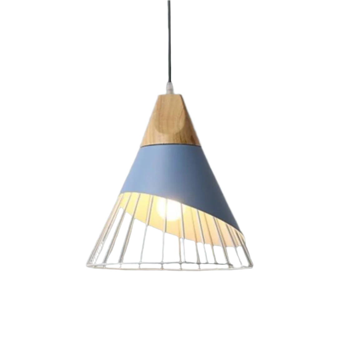 Trendy Scandinavian Industrial Hanging Lamp - UrbanBeam-Blue Mist-Nora Luxe
