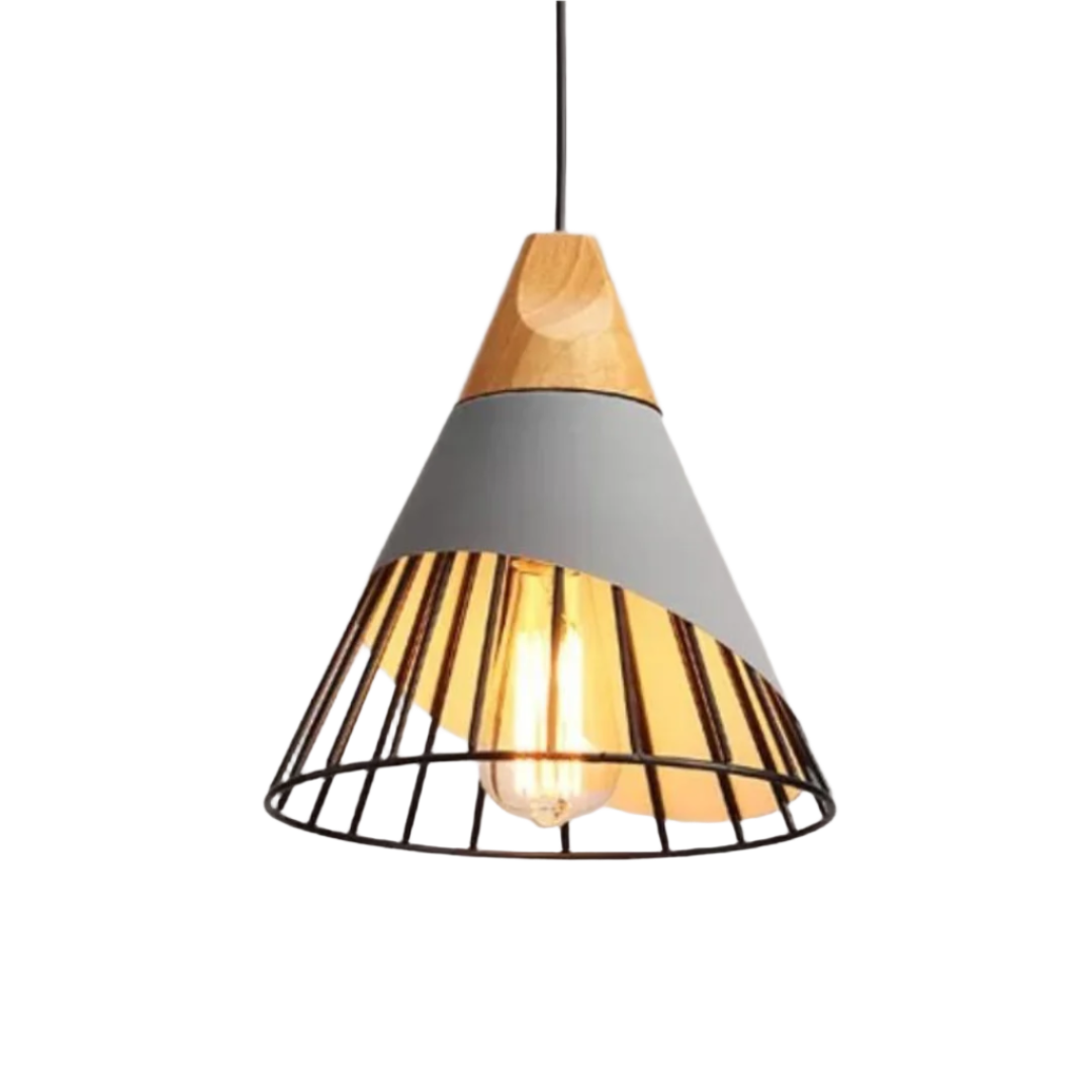 Trendy Scandinavian Industrial Hanging Lamp - UrbanBeam-Grey with Black Frame-Nora Luxe