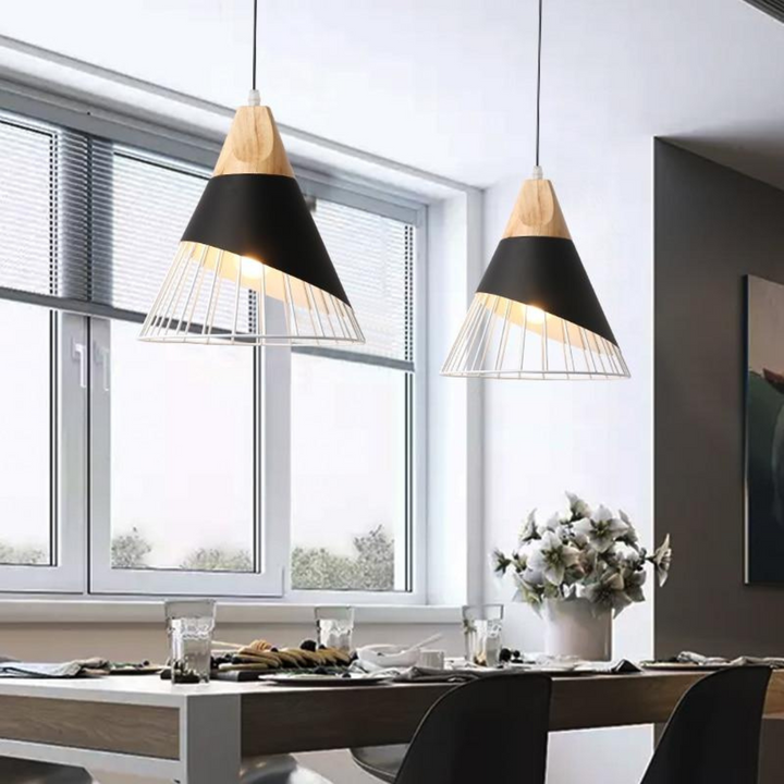 Trendy Scandinavian Industrial Hanging Lamp - UrbanBeam-Rusty Orange-Nora Luxe