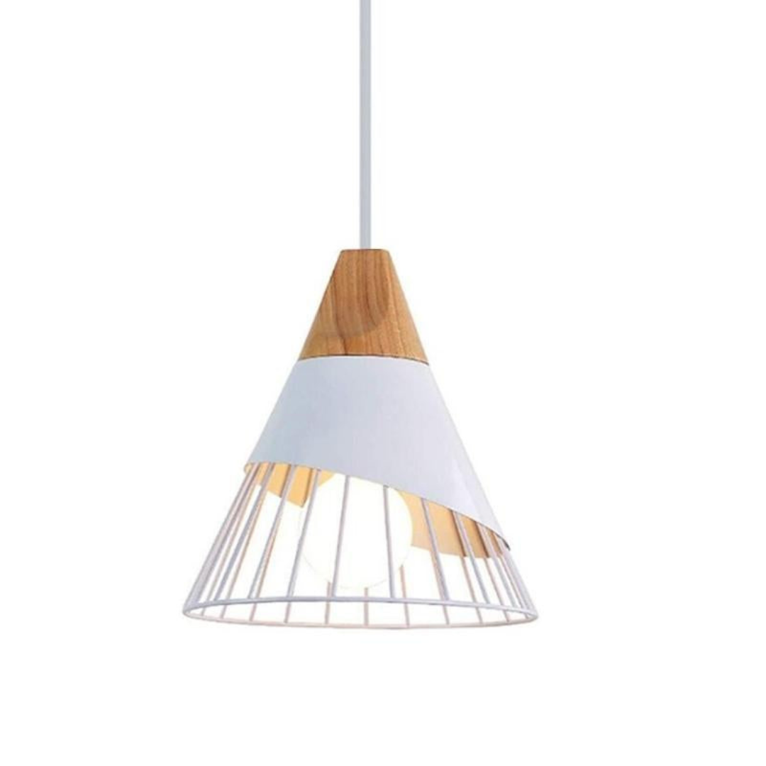 Trendy Scandinavian Industrial Hanging Lamp - UrbanBeam-White-Nora Luxe