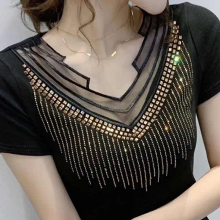 Trendy Sequin Blouse for Women - Lena-XS-Nora Luxe