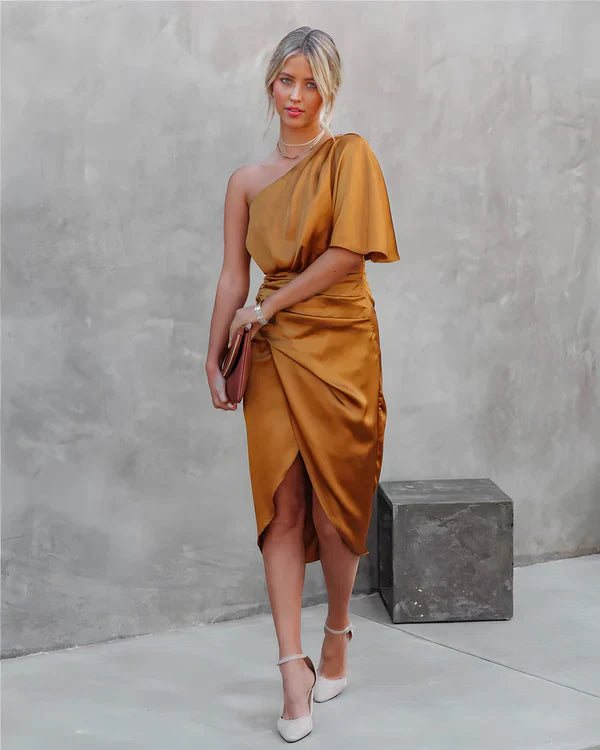 Trendy Silk Party Dress - Celina-Blue-XS-The Livary