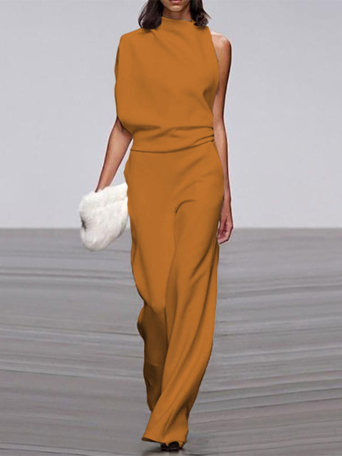 Trendy Sleeveless Jumpsuit - Mira-Yellow-4-Nora Luxe