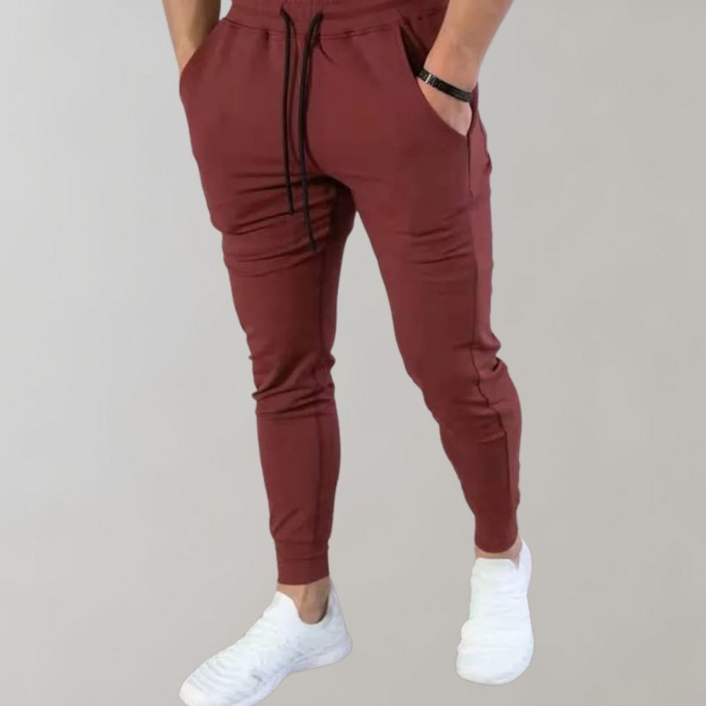 Trendy Slim Fit Jogging Trousers for Men - Niko-Red-M-Nora Luxe