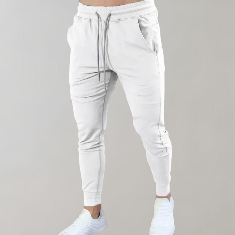 Trendy Slim Fit Jogging Trousers for Men - Niko-White-M-Nora Luxe