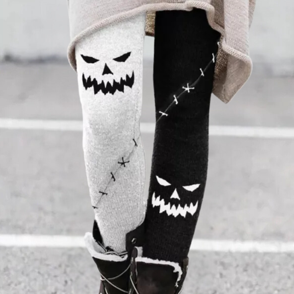 Trendy Stretch Women's Leggings - Kelsey-Black White-XS-Nora Luxe