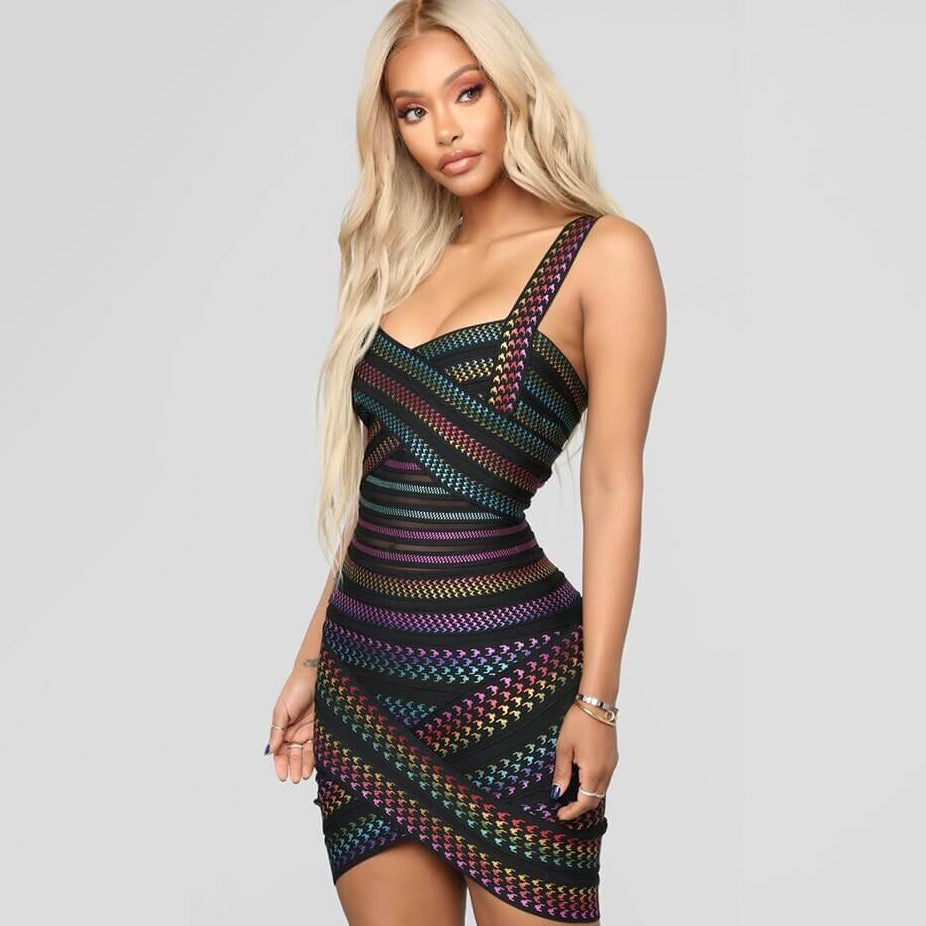 Trendy Striped Bodycon Mini Dress for Women – Liana-S-Nora Luxe