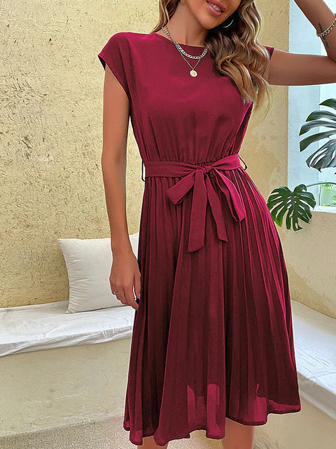Trendy summer dress - Felina-Bordeaux red-S-Nora Luxe