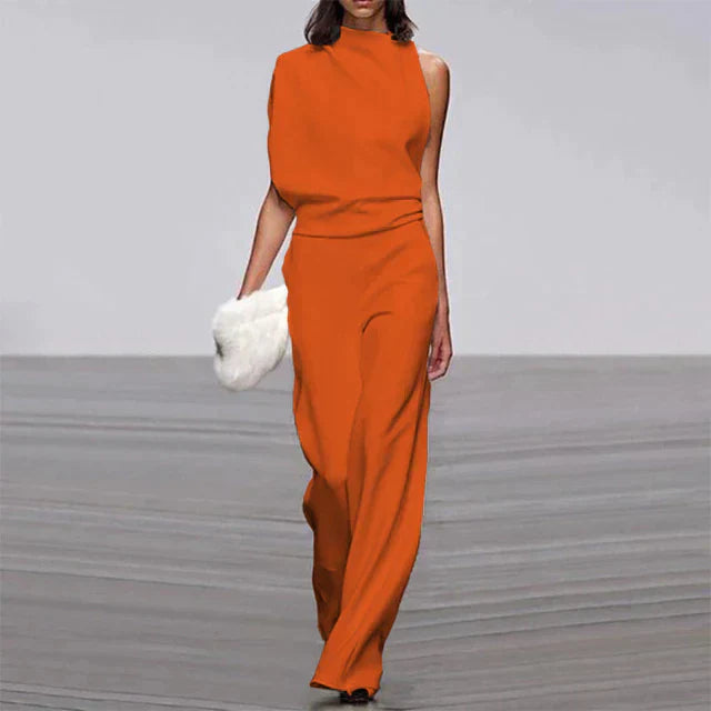 Trendy Summer Jumpsuit - Claire-Orange-S-Nora Luxe