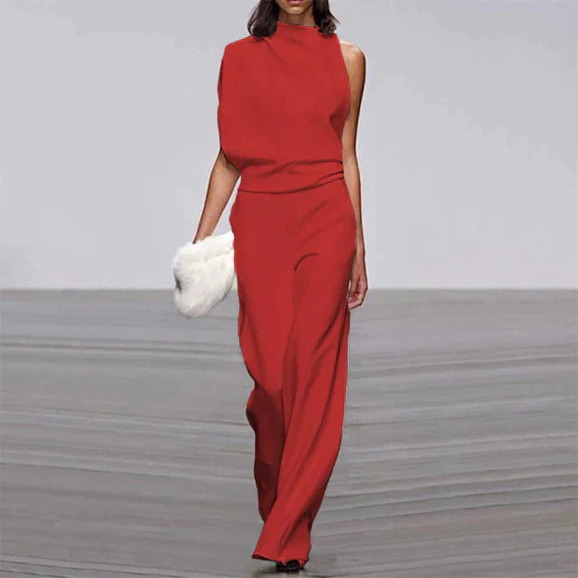 Trendy Summer Jumpsuit - Claire-Red-S-Nora Luxe