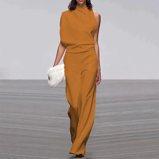 Trendy Summer Jumpsuit - Claire-Yellow Orange-S-Nora Luxe