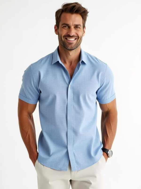 Trendy Summer Men's Shirt - Victor-Blue-S-State of Style