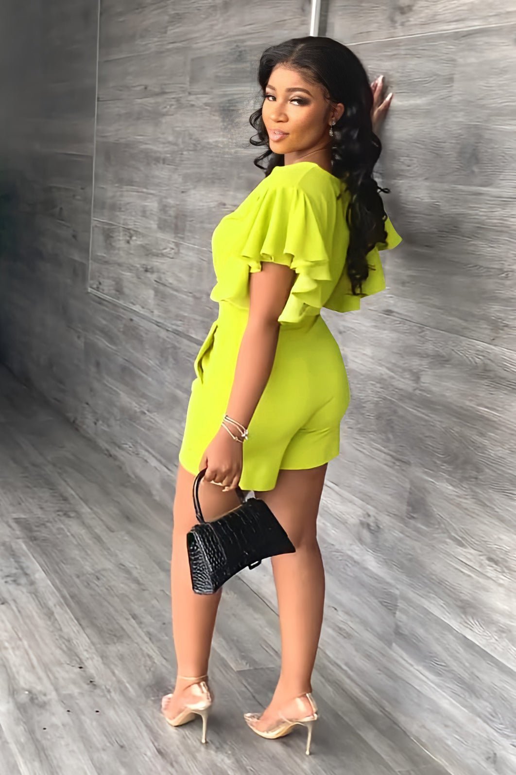 Trendy summer two-piece set with pleated design – Marlene-Green-S-Nora Luxe