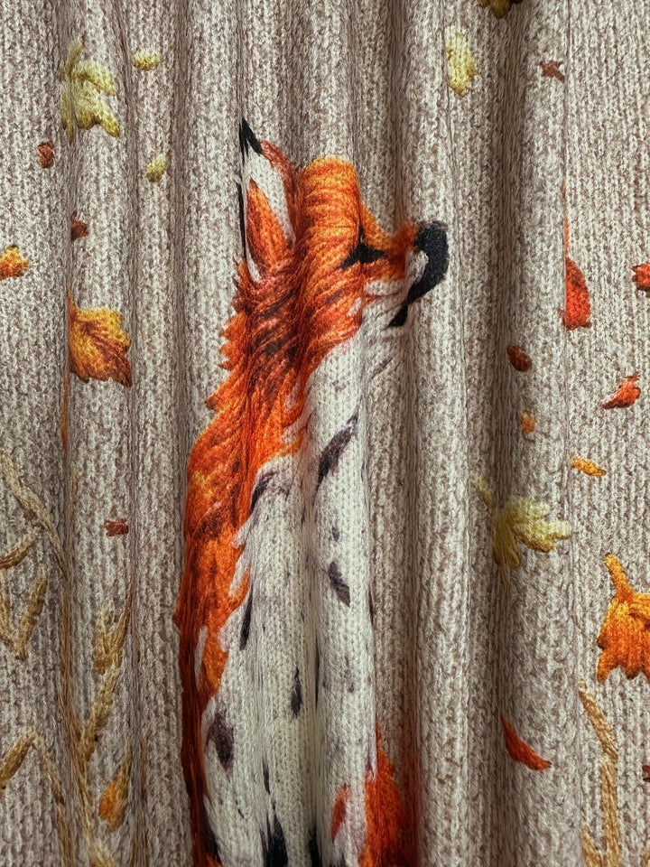 Trendy Sweater with Fox Print - Elisanne-S-Nora Luxe