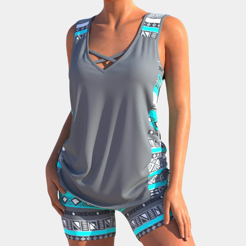 Trendy Tankini - Naomi-Gray-XS-Nora Luxe