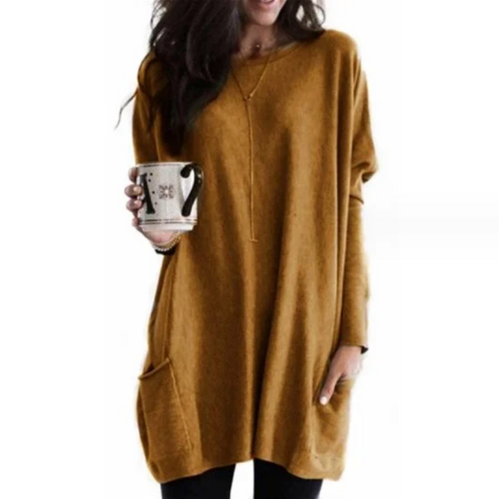 Trendy Tunic with Long Sleeves - Celina-Yellow-S-Nora Luxe