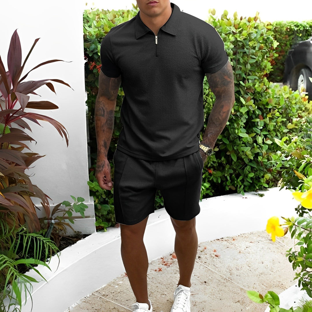 Trendy Two-Piece Men's Summer Set – Lucian-Black-S-State of Style