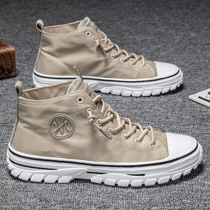 Trendy Urban Canvas Sneakers for Men - Viktor-Beige-6.5-Nora Luxe