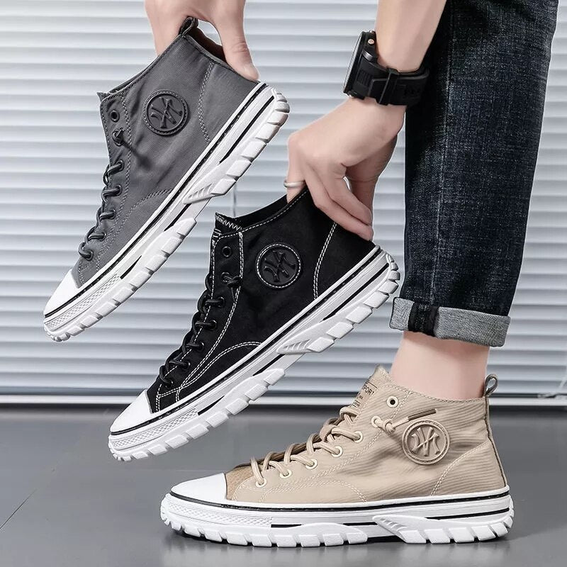 Trendy Urban Canvas Sneakers for Men - Viktor-Gray-6.5-Nora Luxe
