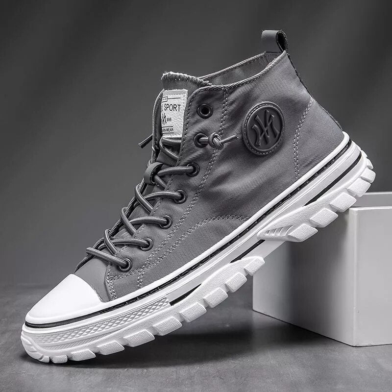 Trendy Urban Canvas Sneakers for Men - Viktor-Gray-6.5-Nora Luxe