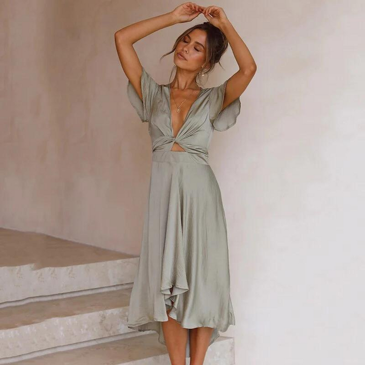 Trendy Vintage Summer Dress - Clara-Light green-M-Nora Luxe