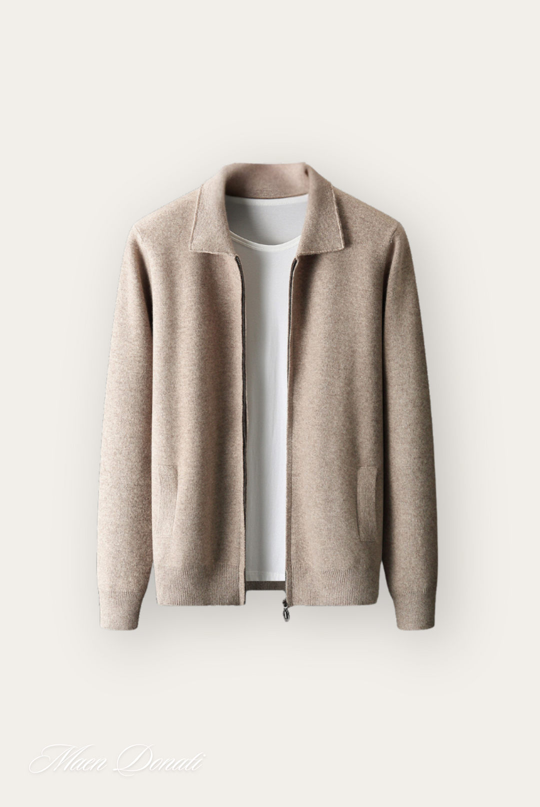 Trendy Warm Men's Pullover - Arthur-Light brown-S-Nora Luxe