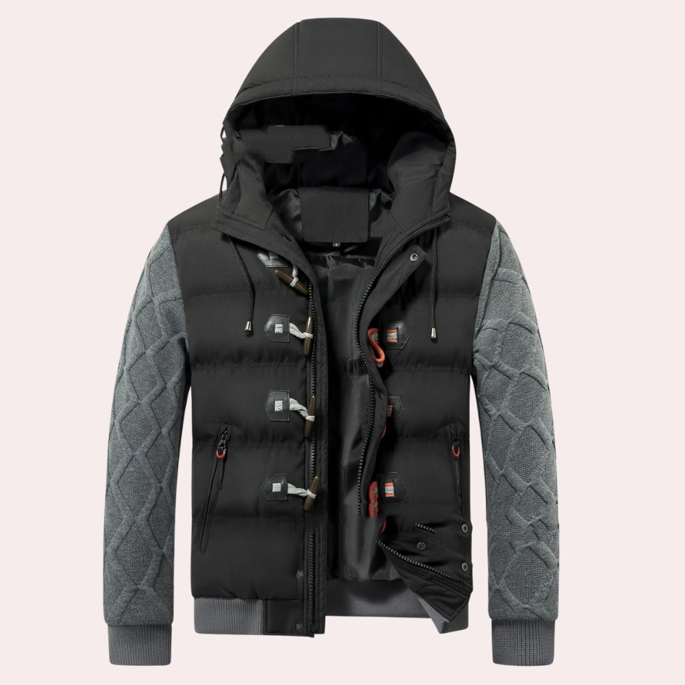 Trendy Warm Winter Jacket for Men - Raphael-Black-S-Nora Luxe