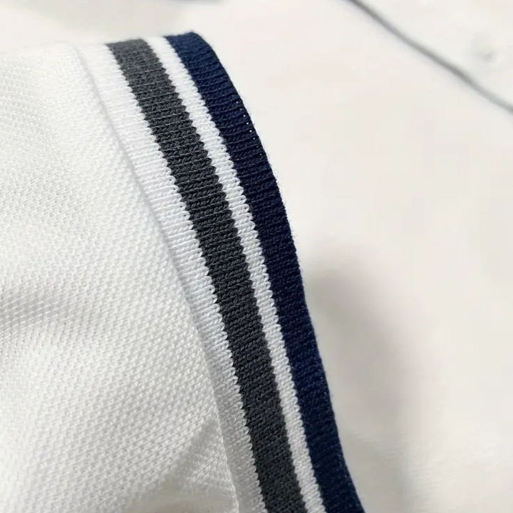 Trendy White Men's Polo - Tiberius-S-Nora Luxe