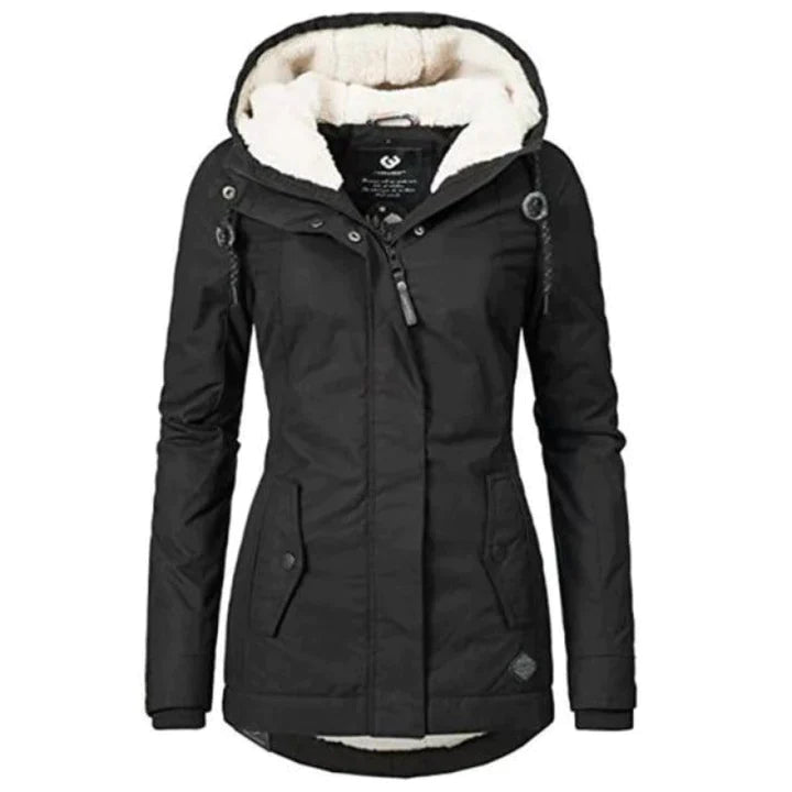 Trendy Winter Coat for Women - Evelina-Black-S-Nora Luxe