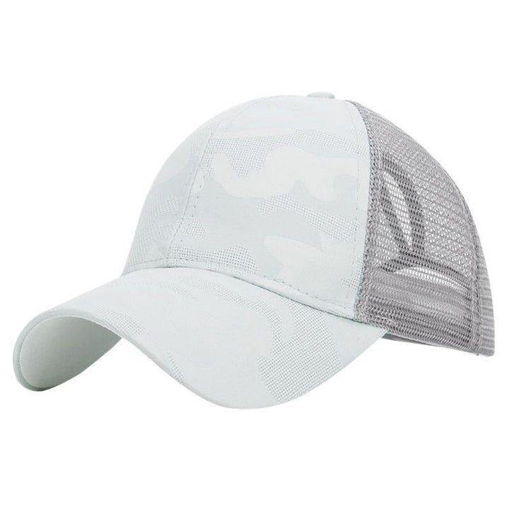 Trendy women's baseball cap with ponytail hole & Velcro closure – Leona (1+1 FREE)-Gray-Nora Luxe