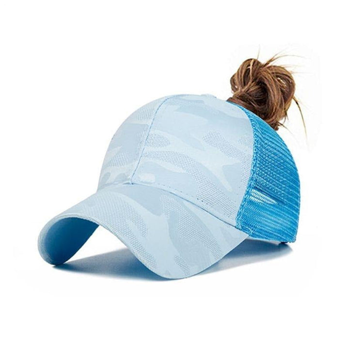 Trendy women's baseball cap with ponytail hole & Velcro closure – Leona (1+1 FREE)-Pink-Nora Luxe