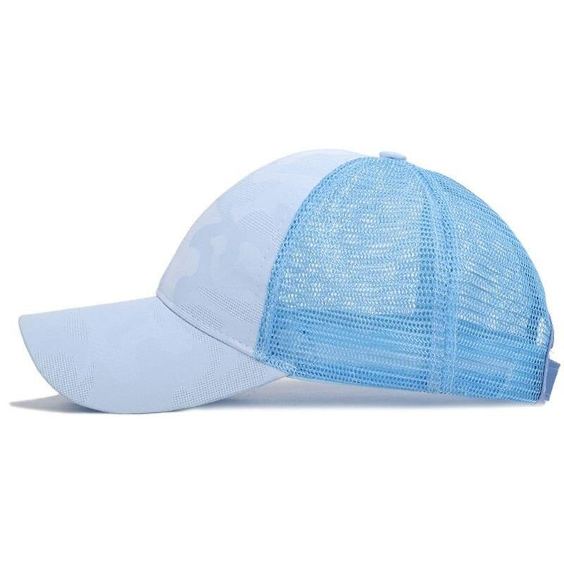 Trendy women's baseball cap with ponytail hole & Velcro closure – Leona (1+1 FREE)-Pink-Nora Luxe