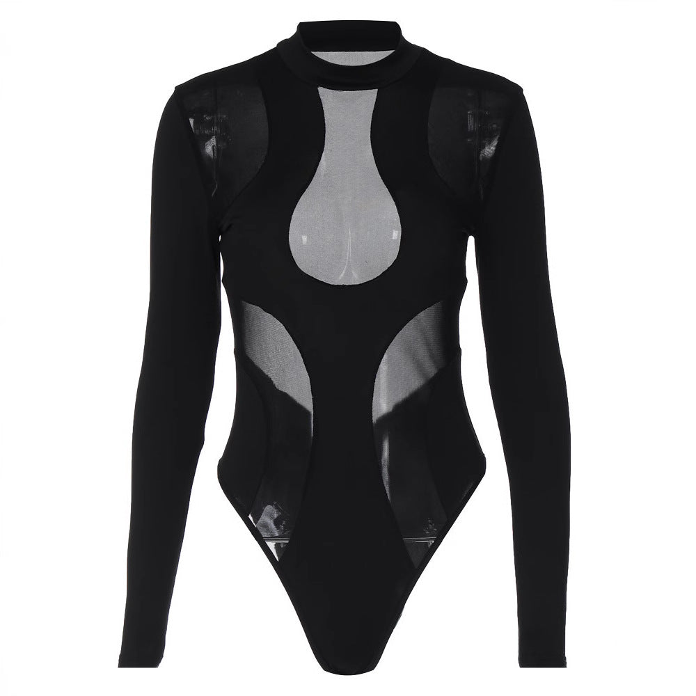 Trendy women's bodysuit with cut-outs and mesh inserts – Nayeli-S-Nora Luxe
