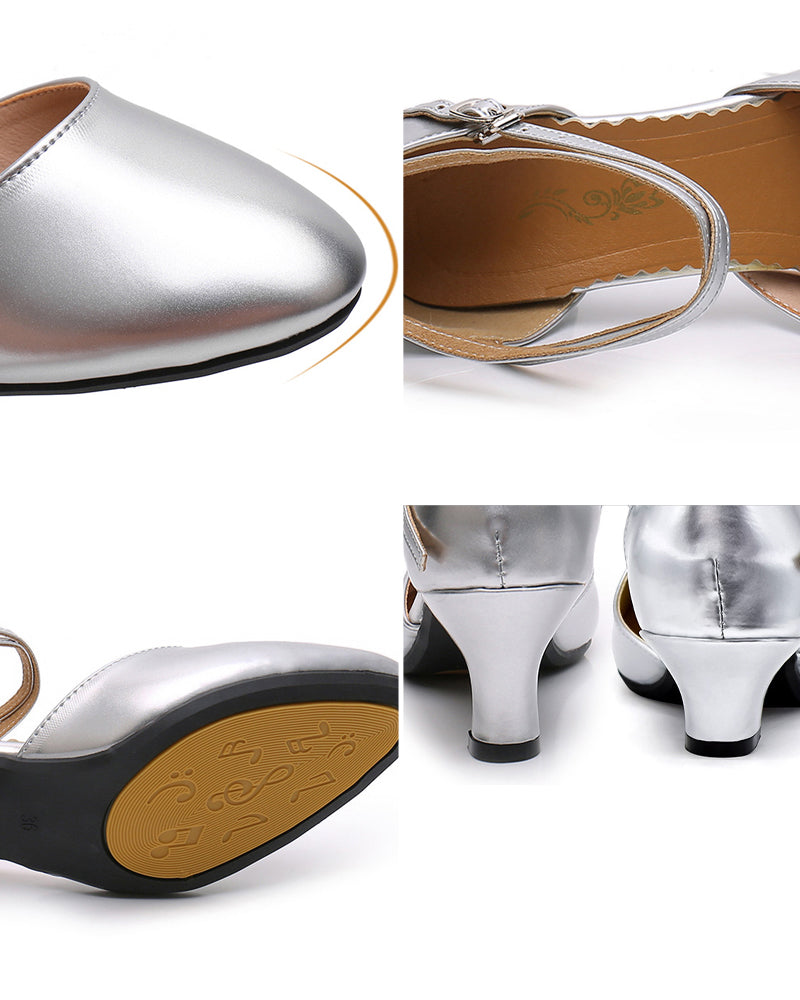 Trendy women's heeled shoes with block heels for every season – Lina-3-Silver-1.38 inches-Nora Luxe