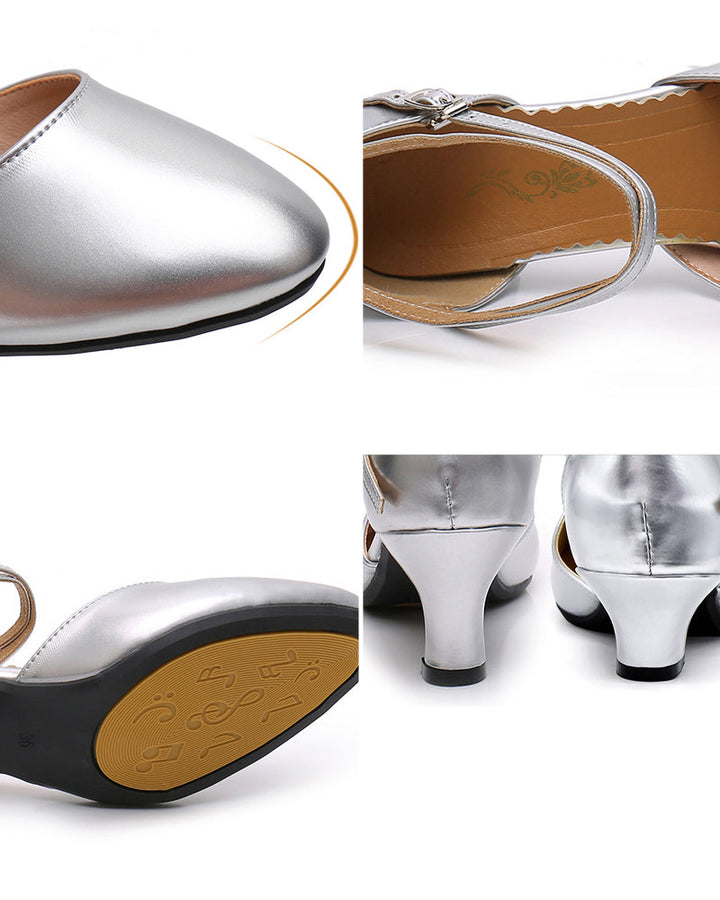 Trendy women's heeled shoes with block heels for every season – Lina-3-Silver-1.38 inches-Nora Luxe