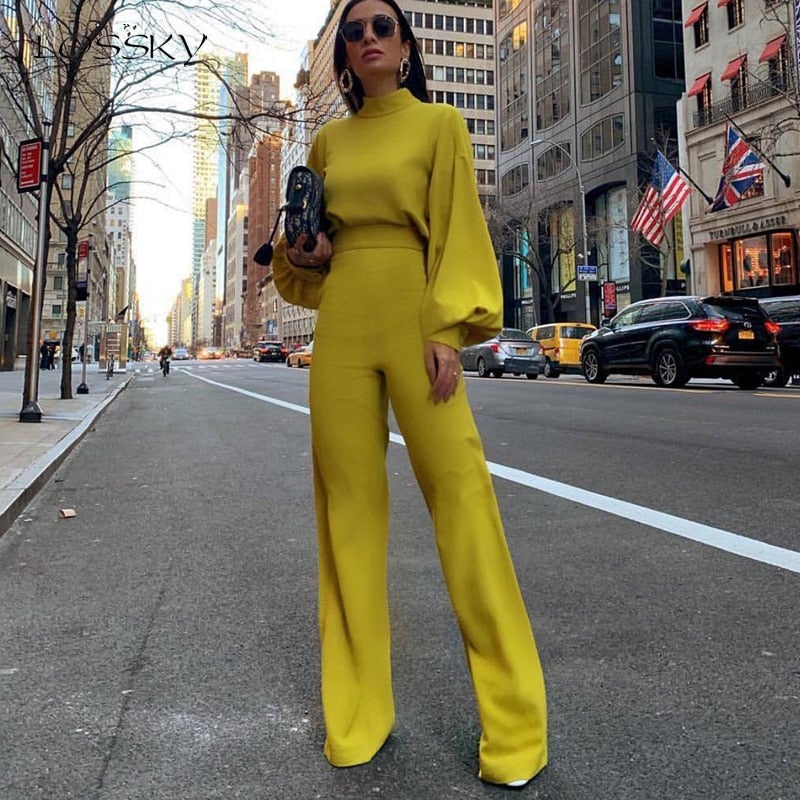 Trendy Women's Jumpsuit - Evelyn-Yellow-S-Nora Luxe