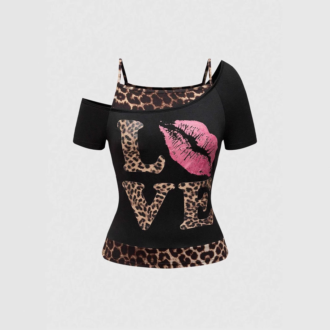Trendy Women's Off-Shoulder Shirt with Leopard Print - Zaria-S-Nora Luxe