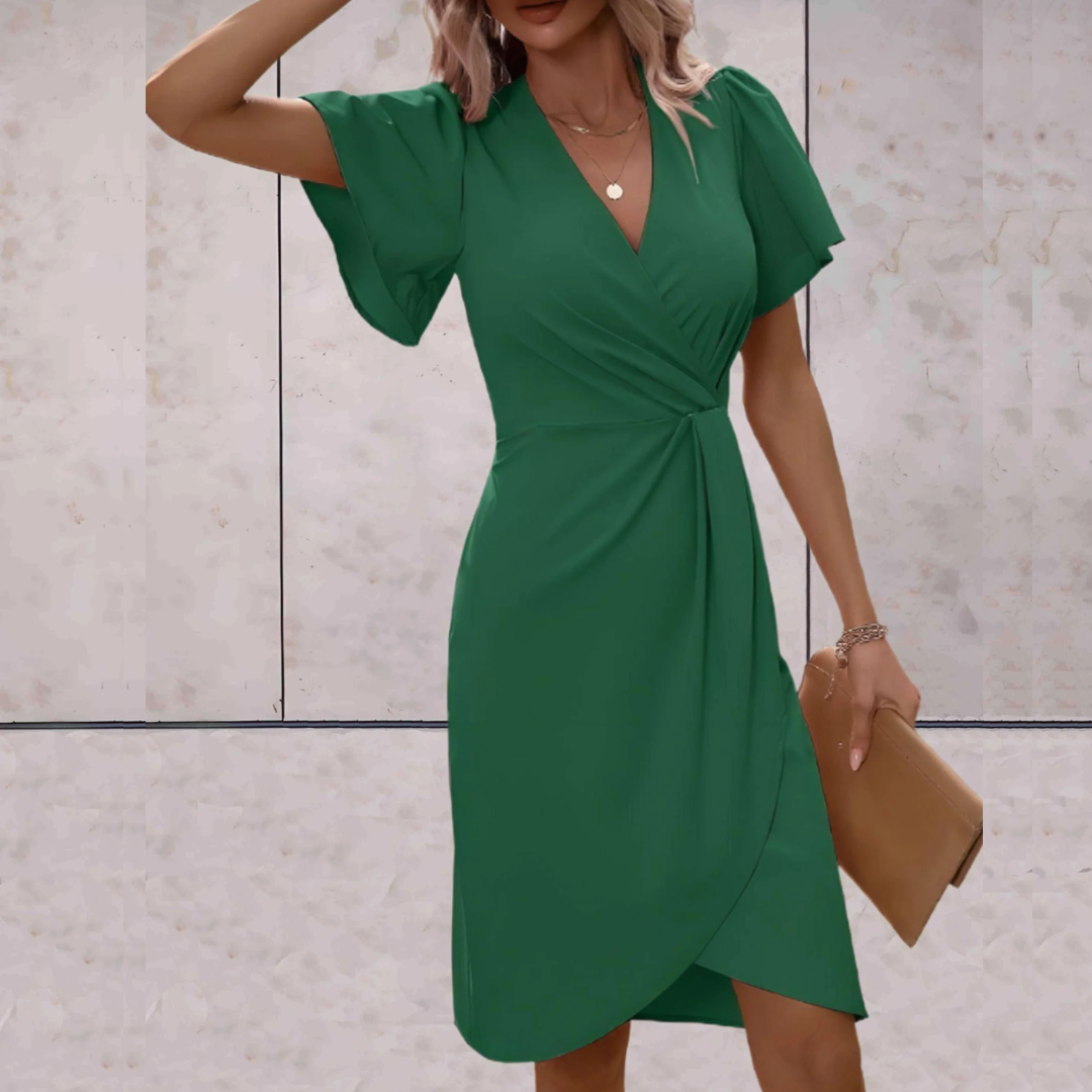 Trendy Wrap Dress - Serafina-red-XS-Nora Luxe