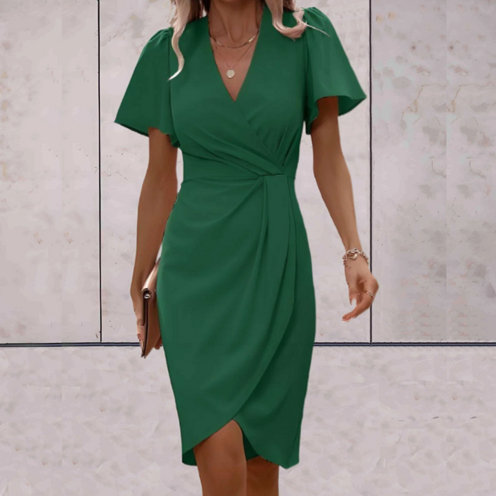Trendy Wrap Dress - Serafina-red-XS-Nora Luxe