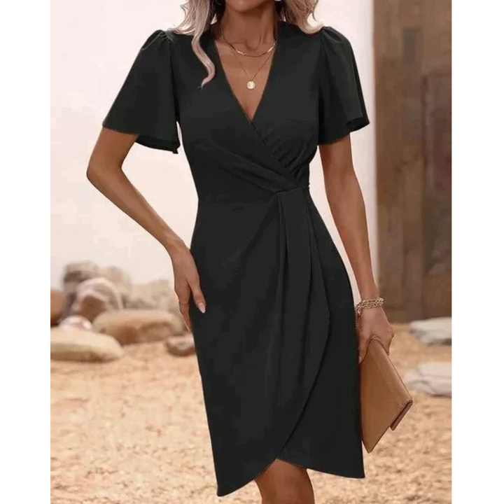 Trendy Wrap Dress - Serafina-red-XS-Nora Luxe