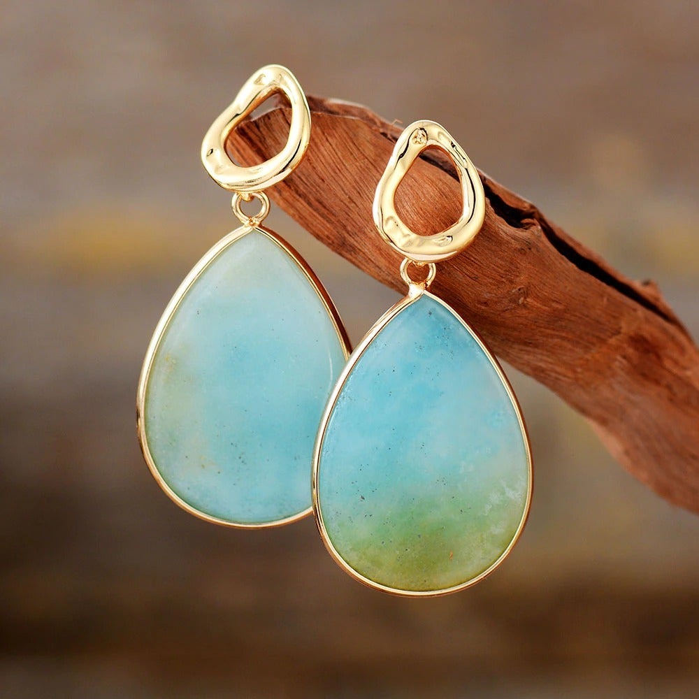Tropical Amazonite Earrings - Amara-Nora Luxe