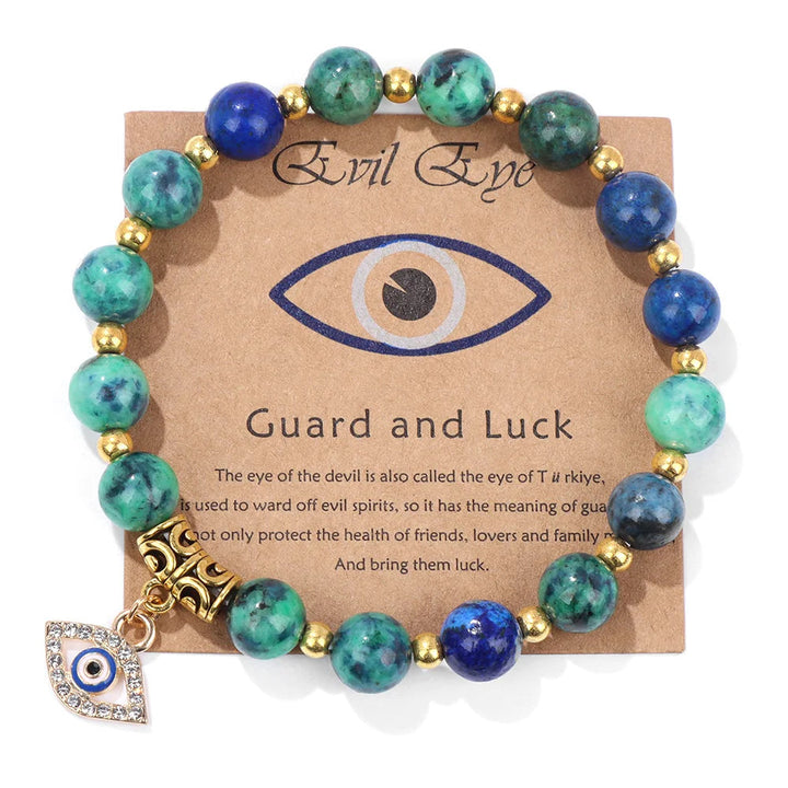 Turkish Evil Eye Pendant Bracelet | Protection Beads Jewellery-17 CM (Sold out!)-Lapis Azul-Nora Luxe