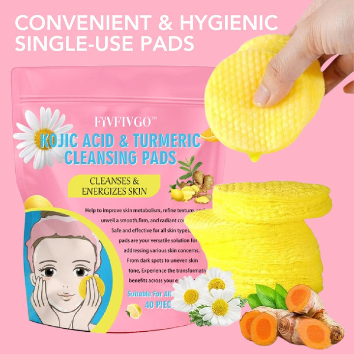 Turmeric Kojic Acid Cleansing Pads - GlowTonic-The Livary
