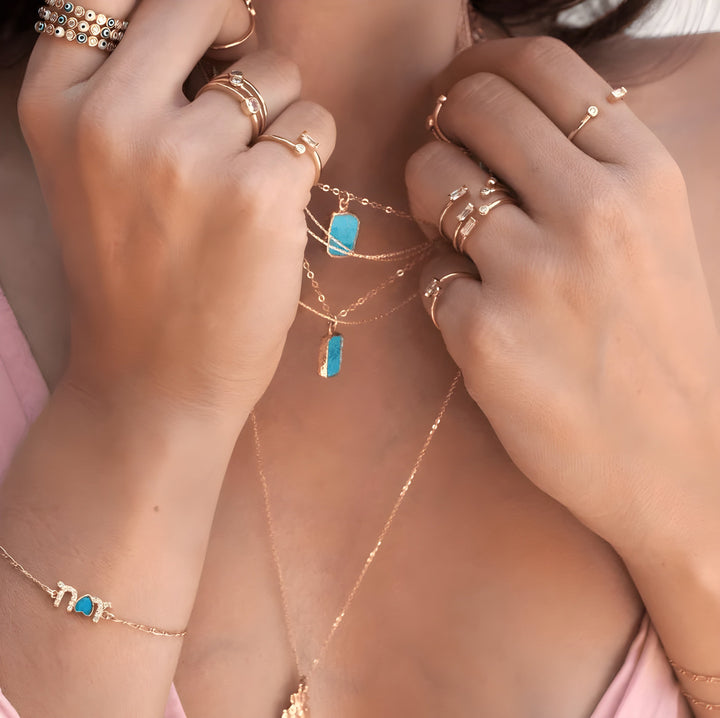 Turquoise Layered Necklace - Talia-Nora Luxe