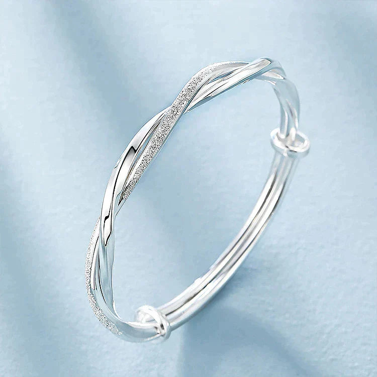 Twisted Silver Bracelet-Nora Luxe