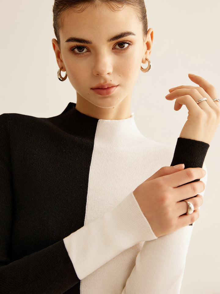 Two-Coloured Sweater for Women - Eloise-XS-Nora Luxe