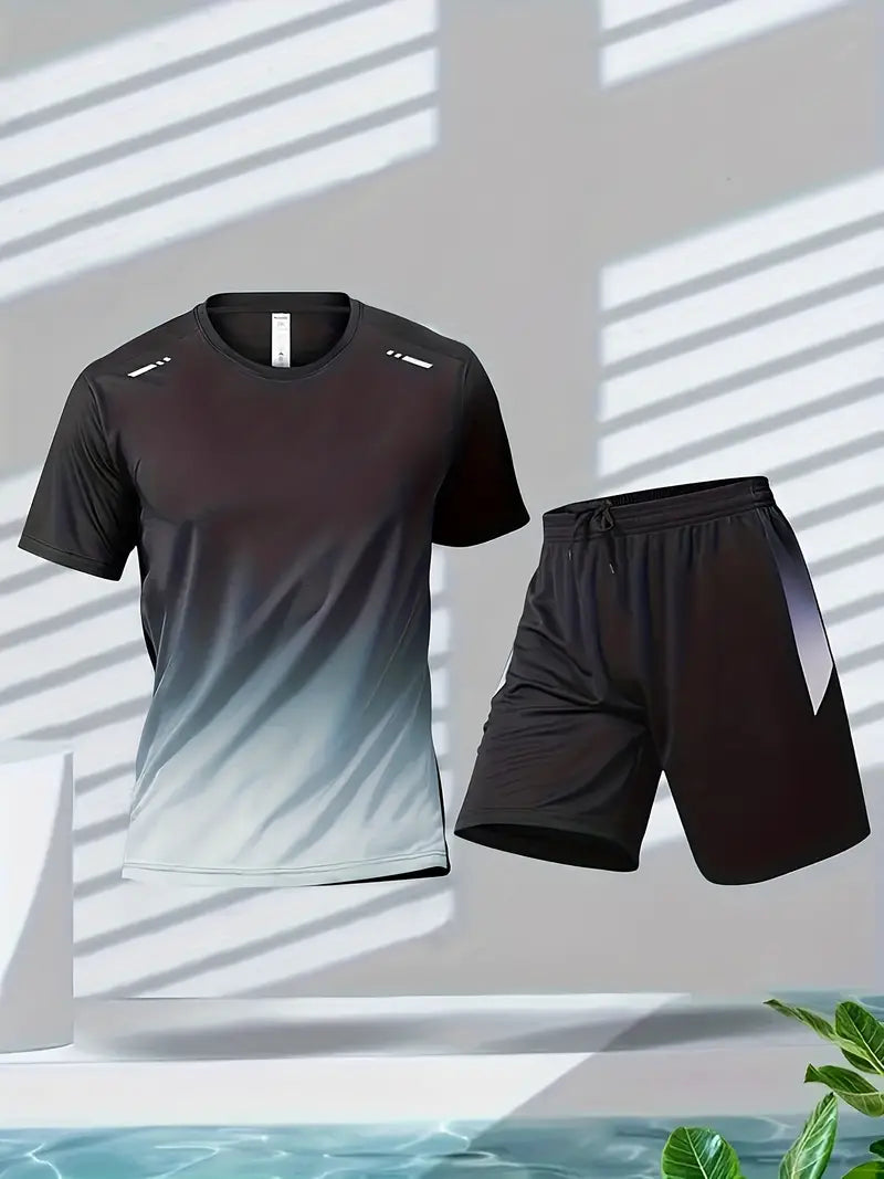 Two-piece breathable men's sports set – Jarek (Buy 1, Get 1 Free)-Black-Green-S-Nora Luxe