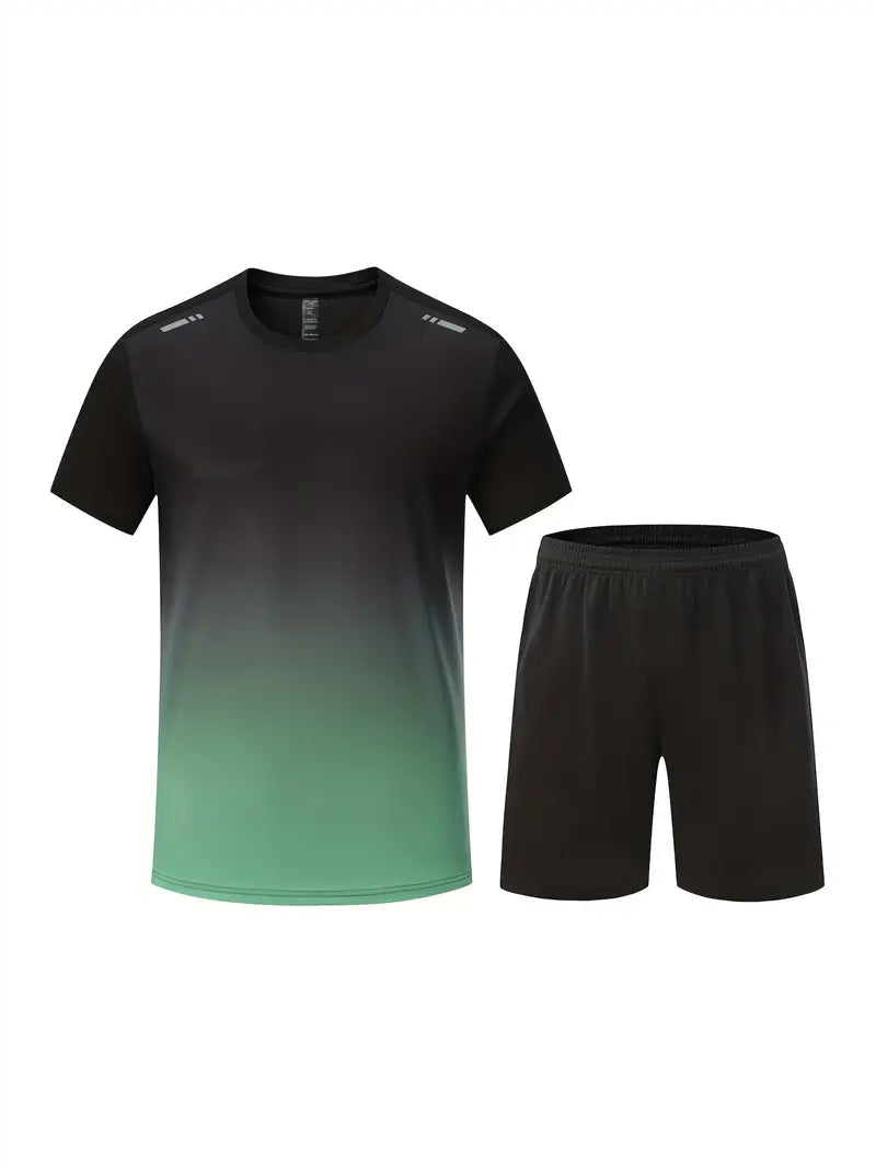 Two-piece breathable men's sports set – Jarek (Buy 1, Get 1 Free)-Black-Green-S-Nora Luxe