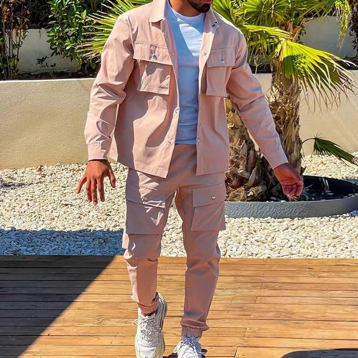 Two-Piece Cargo Set for Men - NomadCargo-Pink-S-Nora Luxe