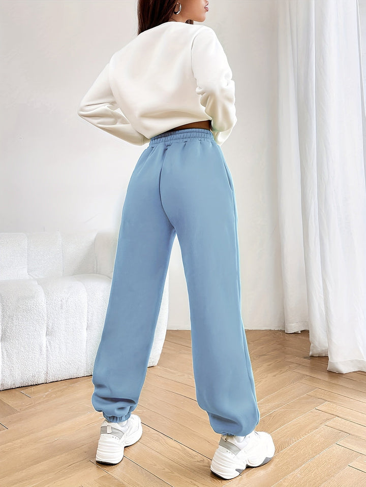 Two-piece Jogging Suit with Trendy Letter Print - Isabelle-Green-S-Nora Luxe